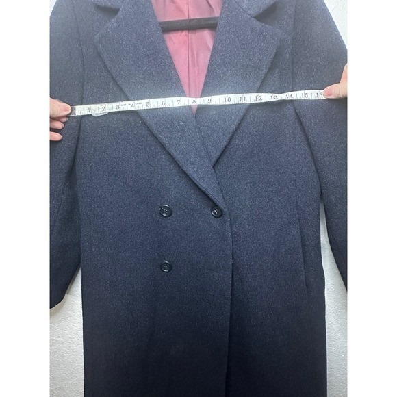 Bromley Demi Petite Double Breasted Wool Blend Coat Women's Navy Blue Petite - Picture 3 of 3